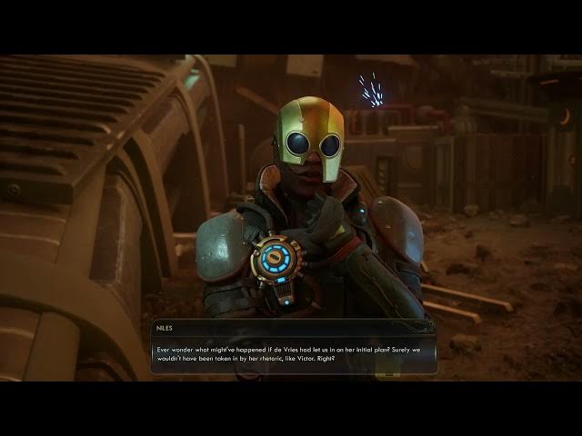 Video thumbnail for The Outer Worlds 2 - Fiends In High Places: Travel To Free Market Station Cutscene | Niles Chat