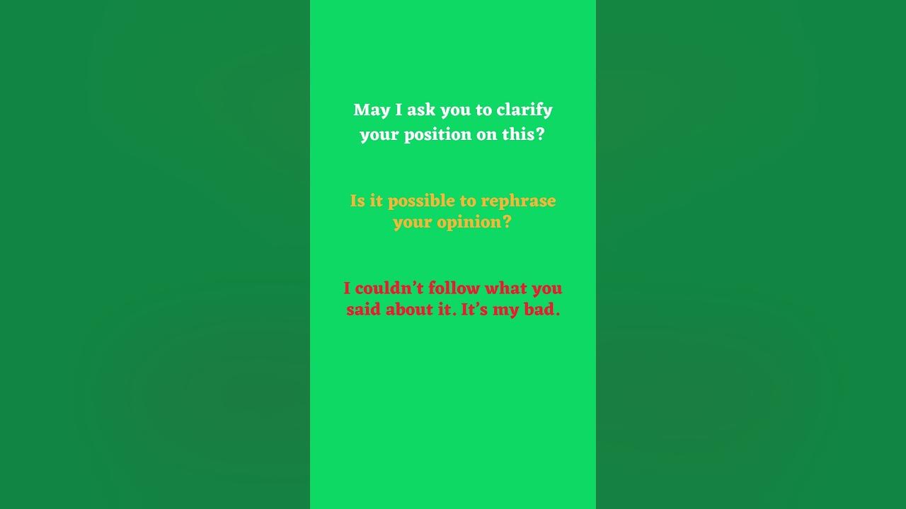 'Video thumbnail for Ask for Clarification in English Part 7'