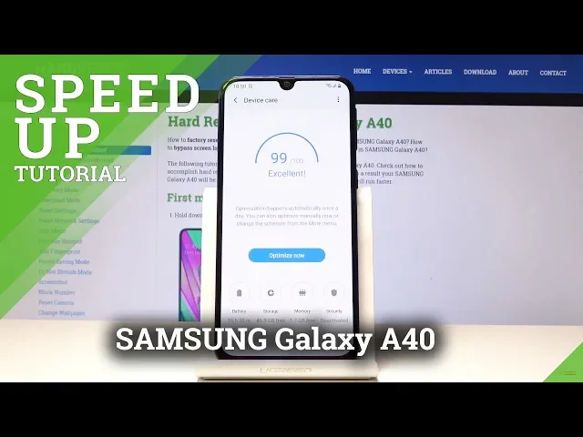 Video thumbnail for How to Speed Up SAMSUNG Galaxy A40 - Optimize Galaxy A40