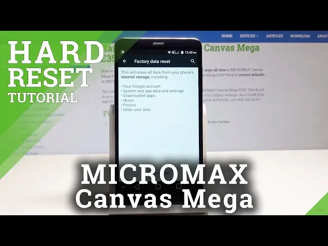 Video thumbnail for HARD RESET MICROMAX Canvas Mega - Delete All Content & Settings