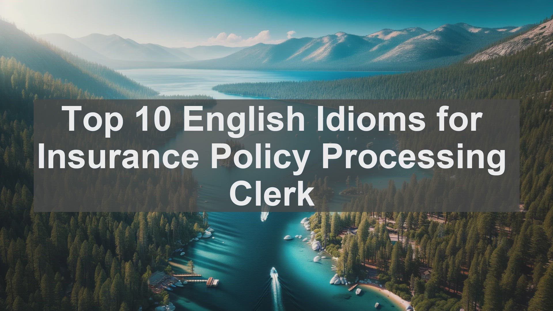 'Video thumbnail for Top 10 English Idioms for Insurance Policy Processing Clerk'