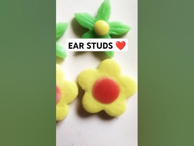 Video thumbnail for DIY EAR STUDS✨||Clay tops 🔥#art💥 #shorts🌼@busymomcraft 🌸📌
