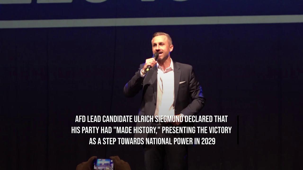 Video thumbnail for Far-Right AfD Wins Historic Victory In German State Election.