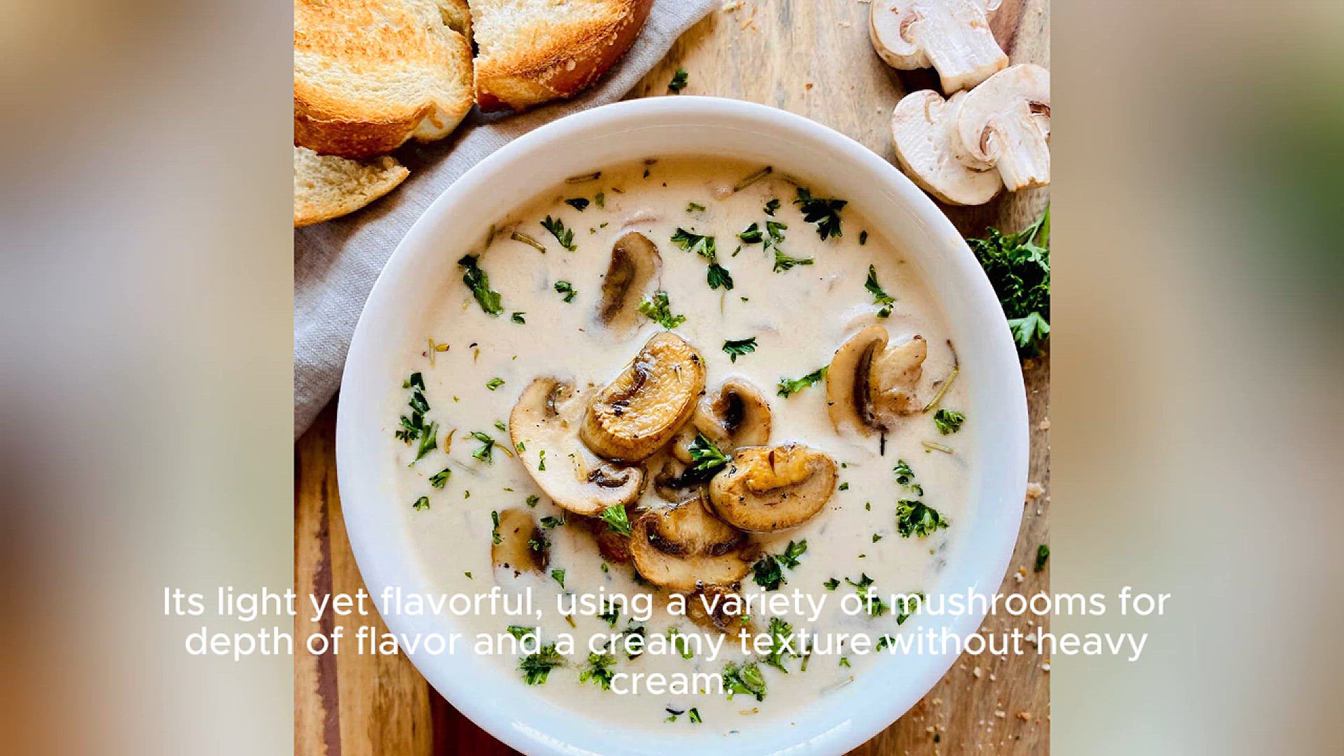 Video thumbnail for healthy mushroom soup recipe