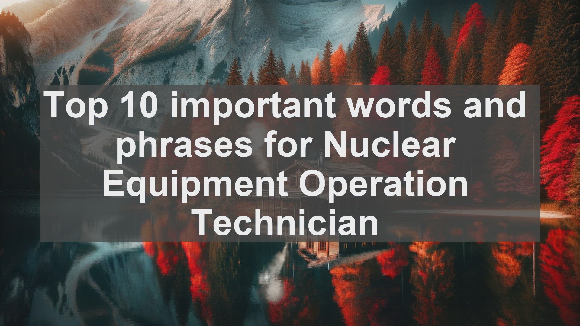 'Video thumbnail for Top 10 important words and phrases for Nuclear Equipment Operation Technician'