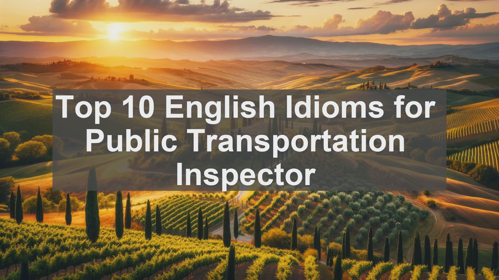 'Video thumbnail for Top 10 English Idioms for Public Transportation Inspector'