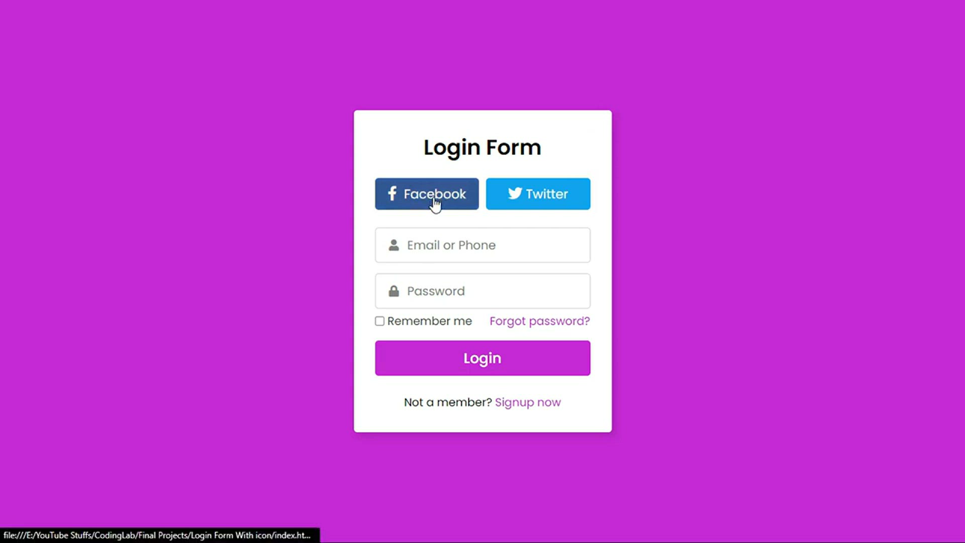 'Video thumbnail for Create a Login Form with Icon using HTML and CSS'