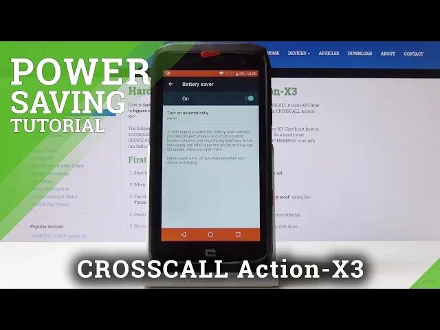Video thumbnail for How to Enable Power Saver in CROSSCALL Action-X3 - Extend Battery Life