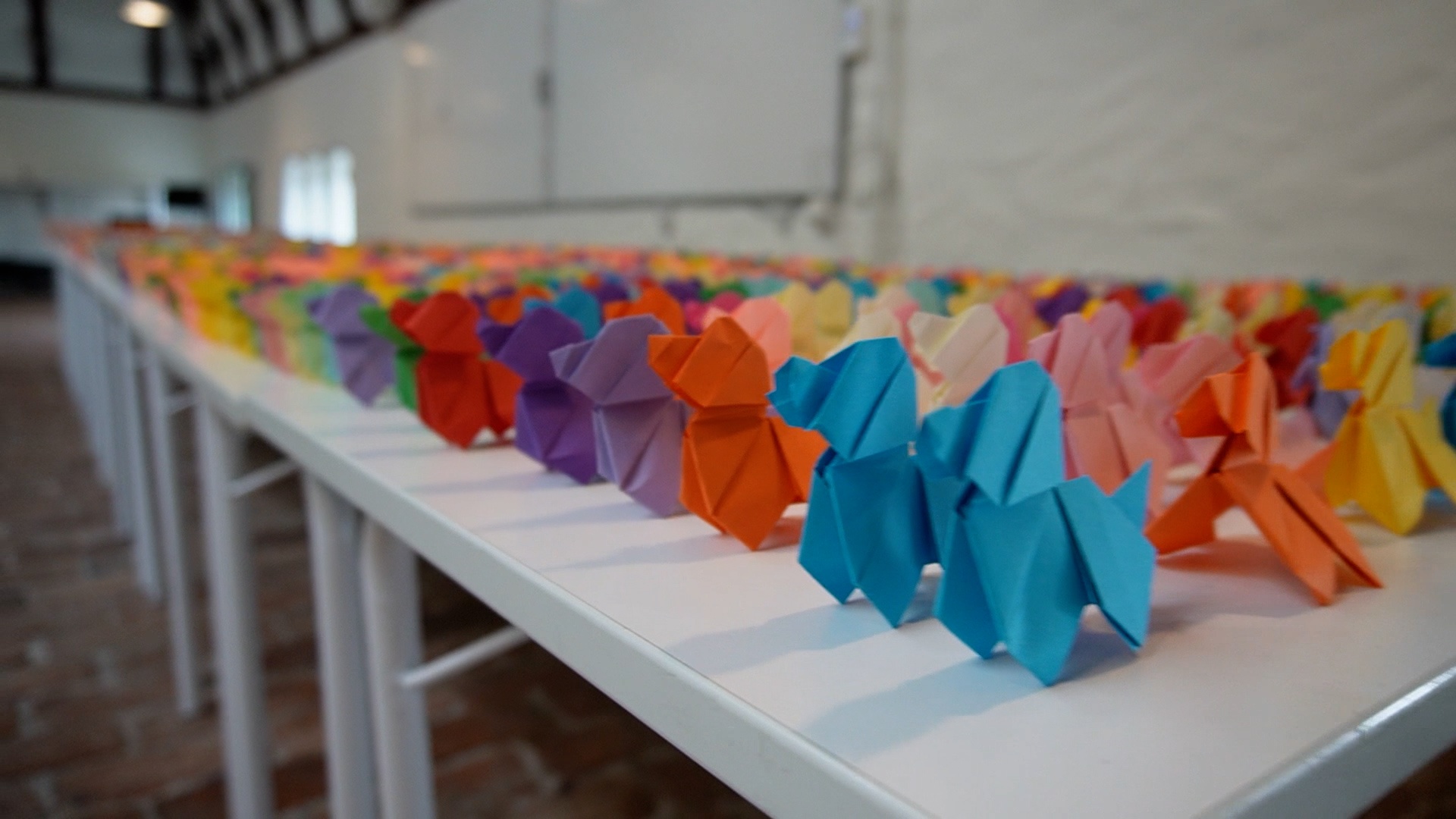 Video thumbnail for Largest display of origami dogs - 3,134 by Aria Omkrets and Campus Viktor Rydberg