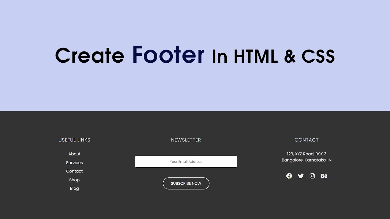 'Video thumbnail for How To Make Website Footer Using HTML And CSS _ Footer Design For Website'