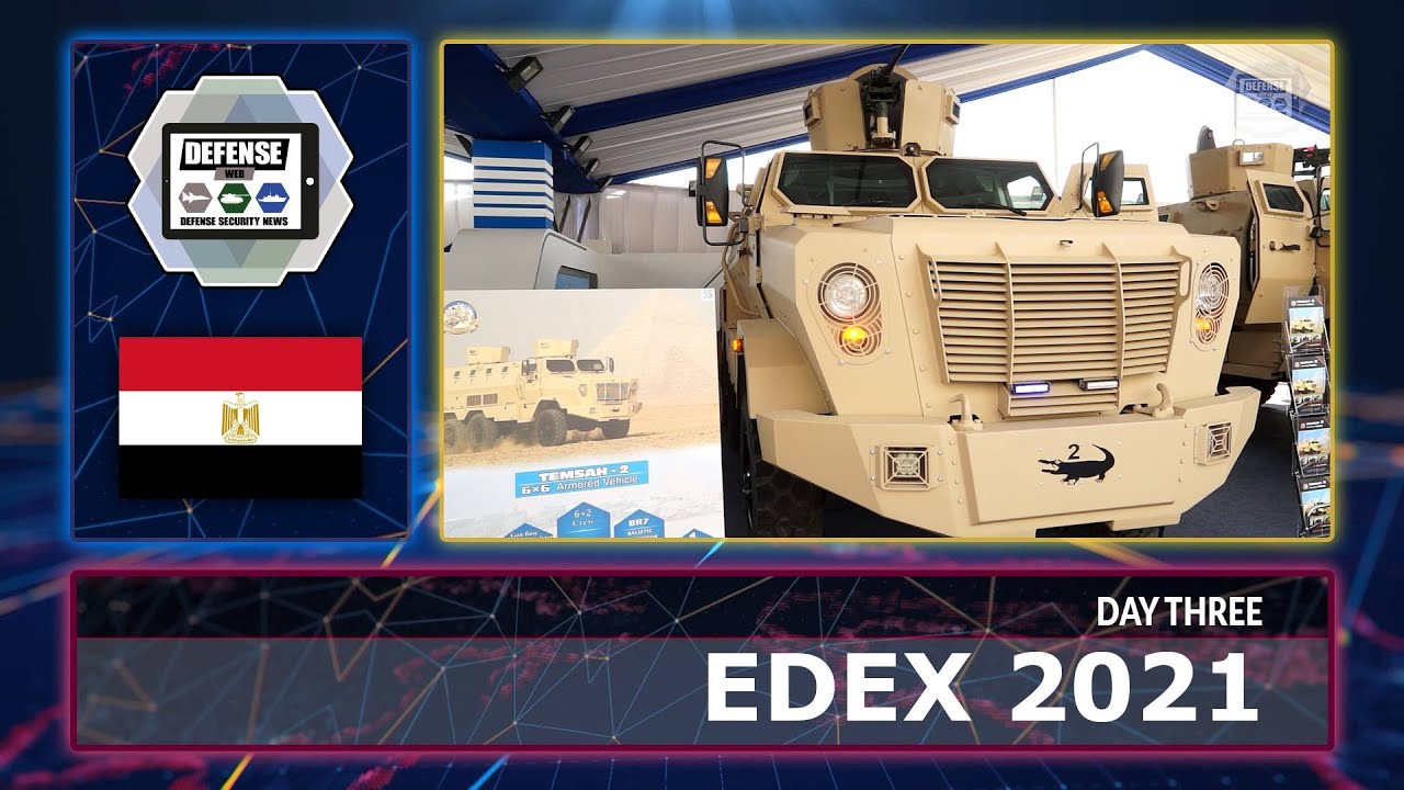 'Video thumbnail for EDEX 2021 Day 3 news Egypt defense exhibition international expo covering air land and sea'