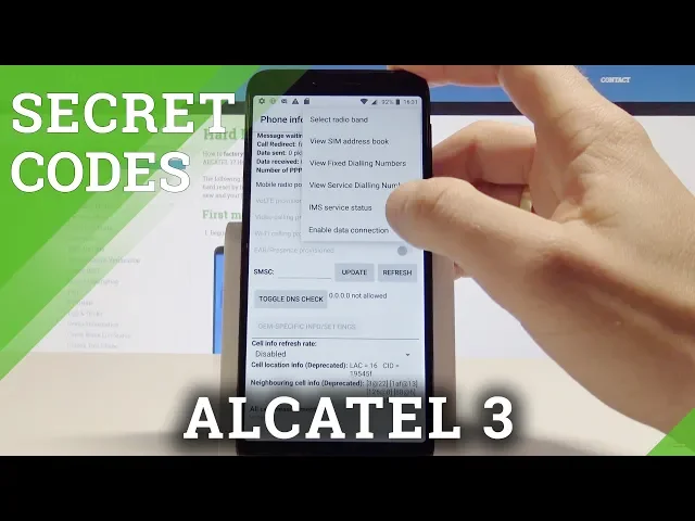 Video thumbnail for Secret Codes ALCATEL 3 - Hidden Mode / Secret Info / Advanced Options