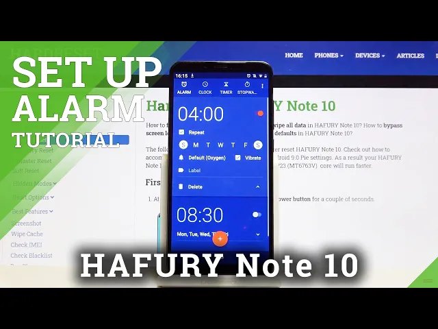 Video thumbnail for How to Set Up Alarm Clock in HAFURY Note 10 – Add Alert