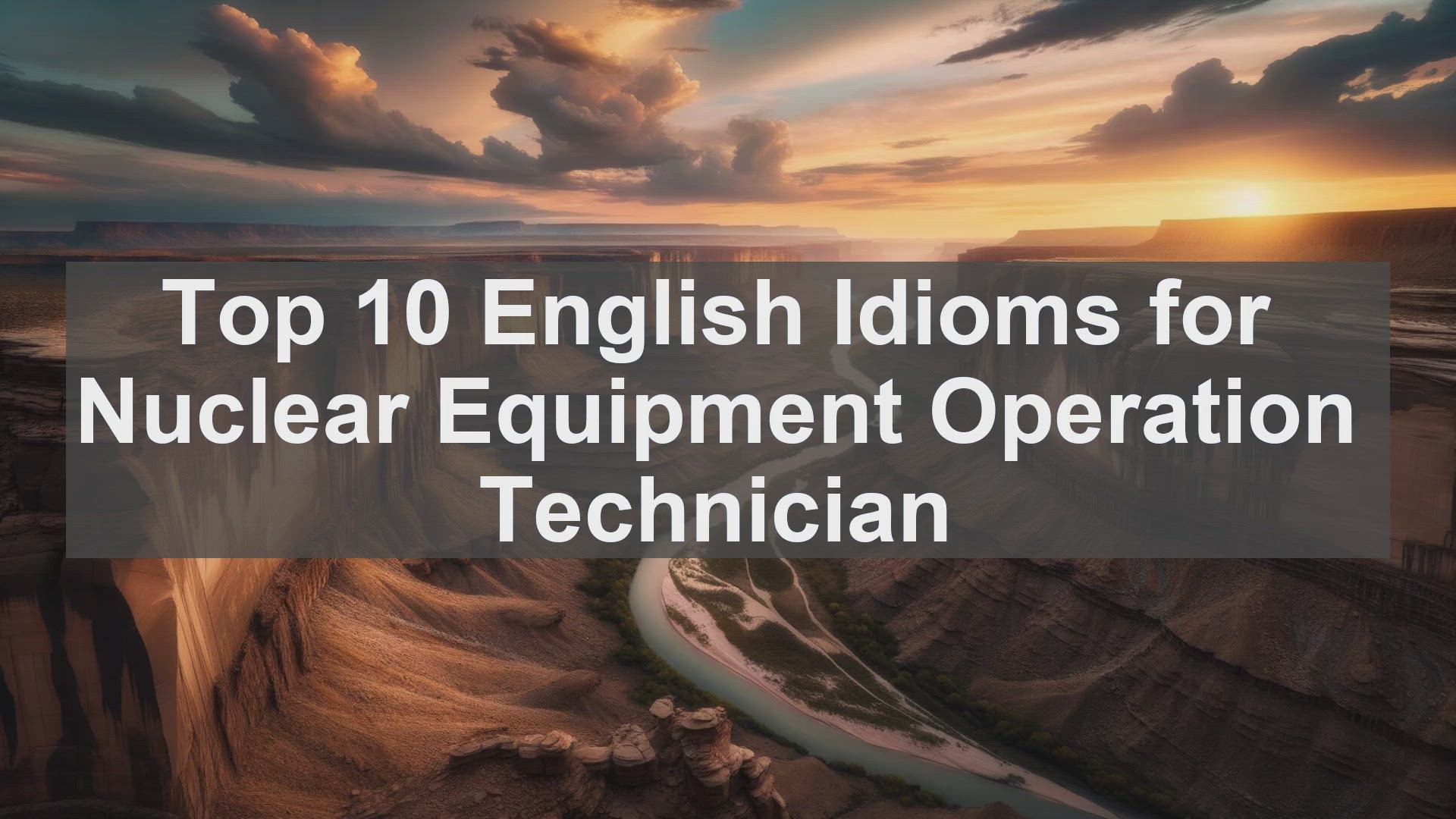 'Video thumbnail for Top 10 English Idioms for Nuclear Equipment Operation Technician'