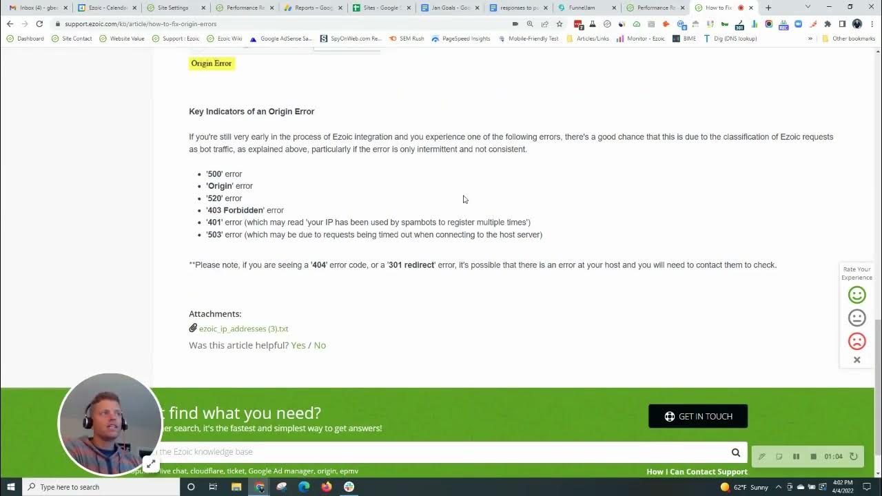 Video thumbnail for Troubleshooting Origin Errors on Ezoic