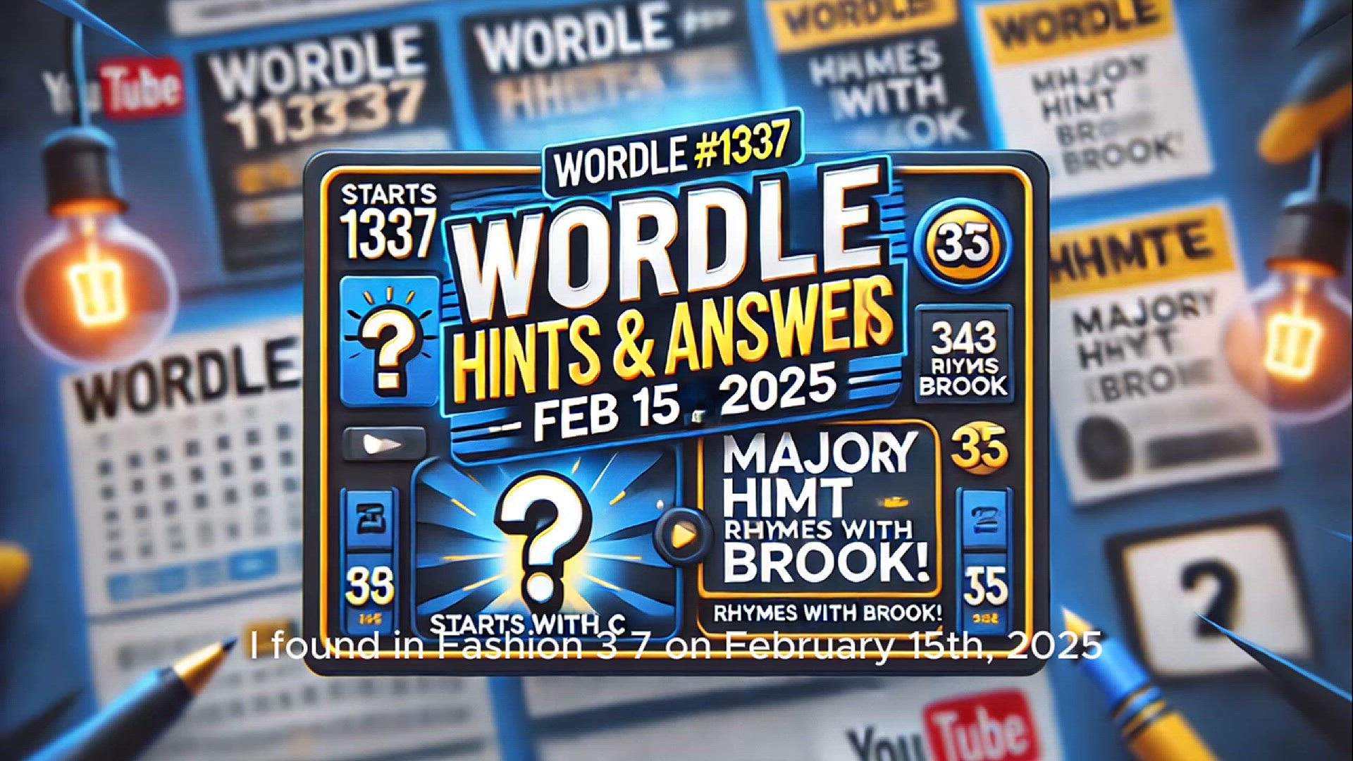 Video thumbnail for Today's Wordle #1337 Hints & Answer – February 15, 2025