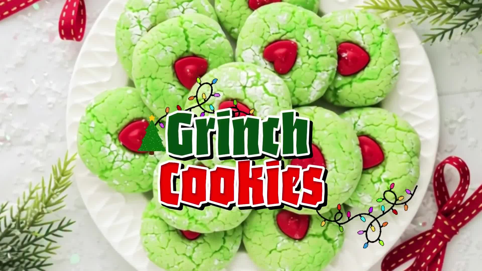 Video thumbnail for The Best Grinch Christmas Cookies | Soft & Chewy Cake Mix Version