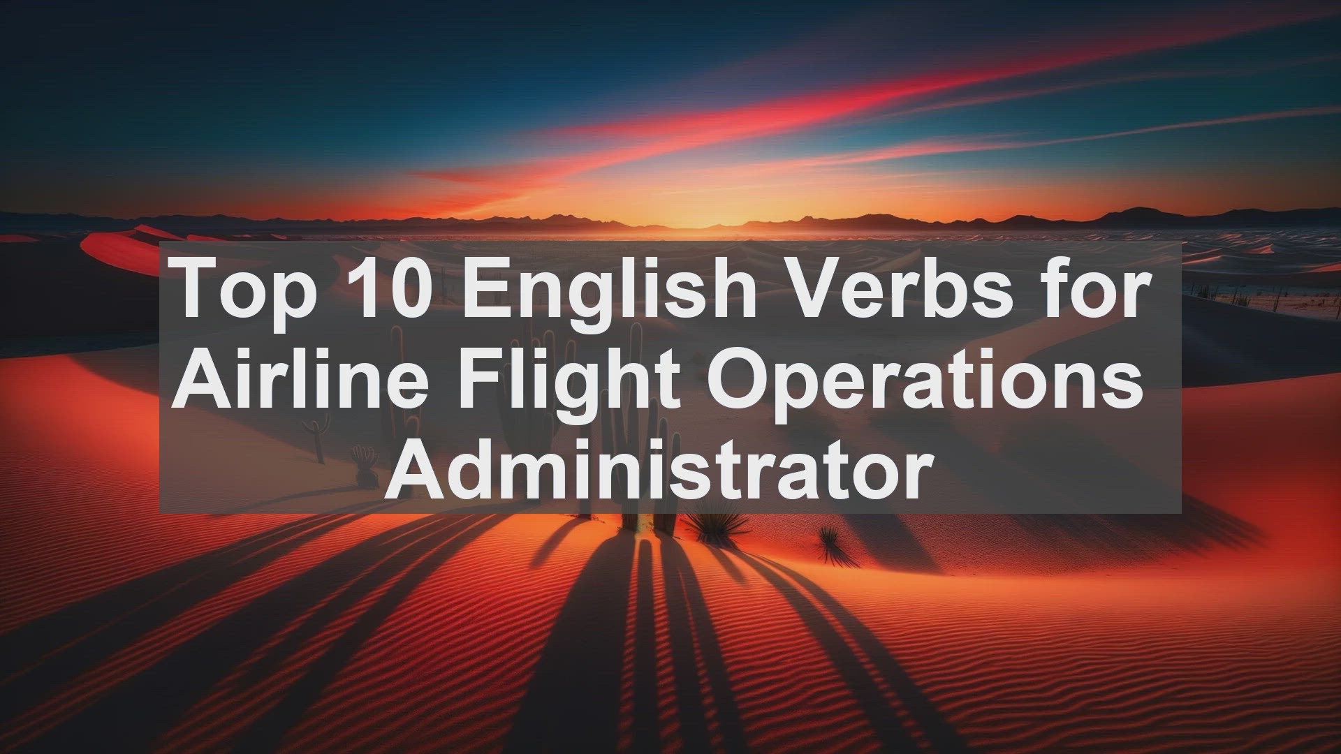 'Video thumbnail for Top 10 English Verbs for Airline Flight Operations Administrator'
