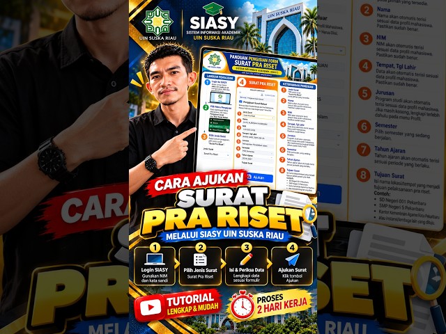 Video thumbnail for Cara Mengajukan Surat Pra-Riset di SIASY UIN Suska Riau