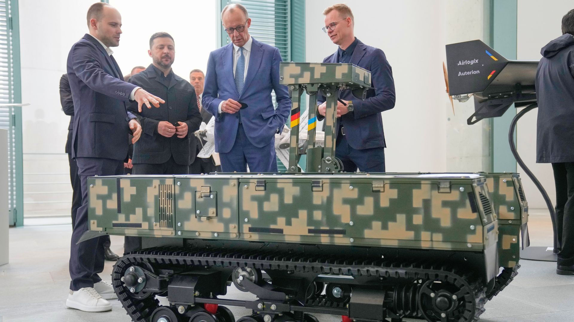 Video thumbnail for Ukraine strikes drone production, military support deal with Germany