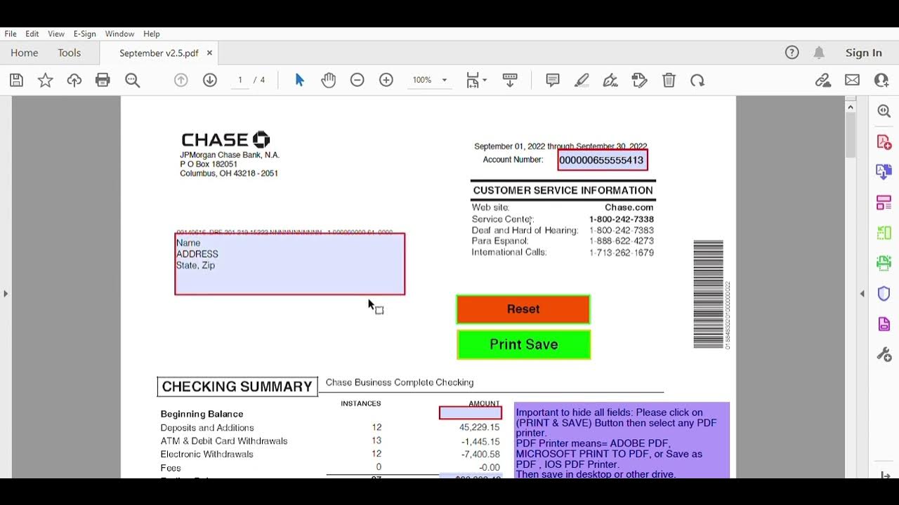 Video thumbnail for Chase Bank Statement Template 2022