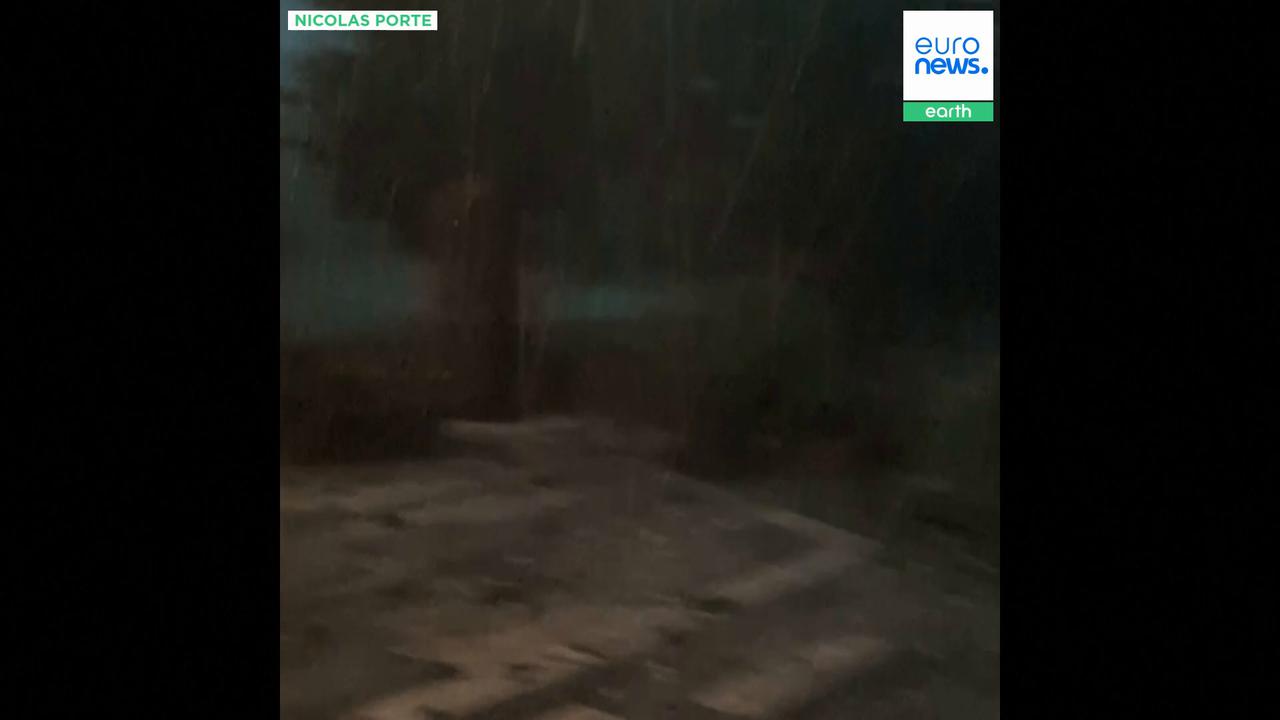 Video thumbnail for Watch: massive hailstones smash homes and cars during violent storms in France