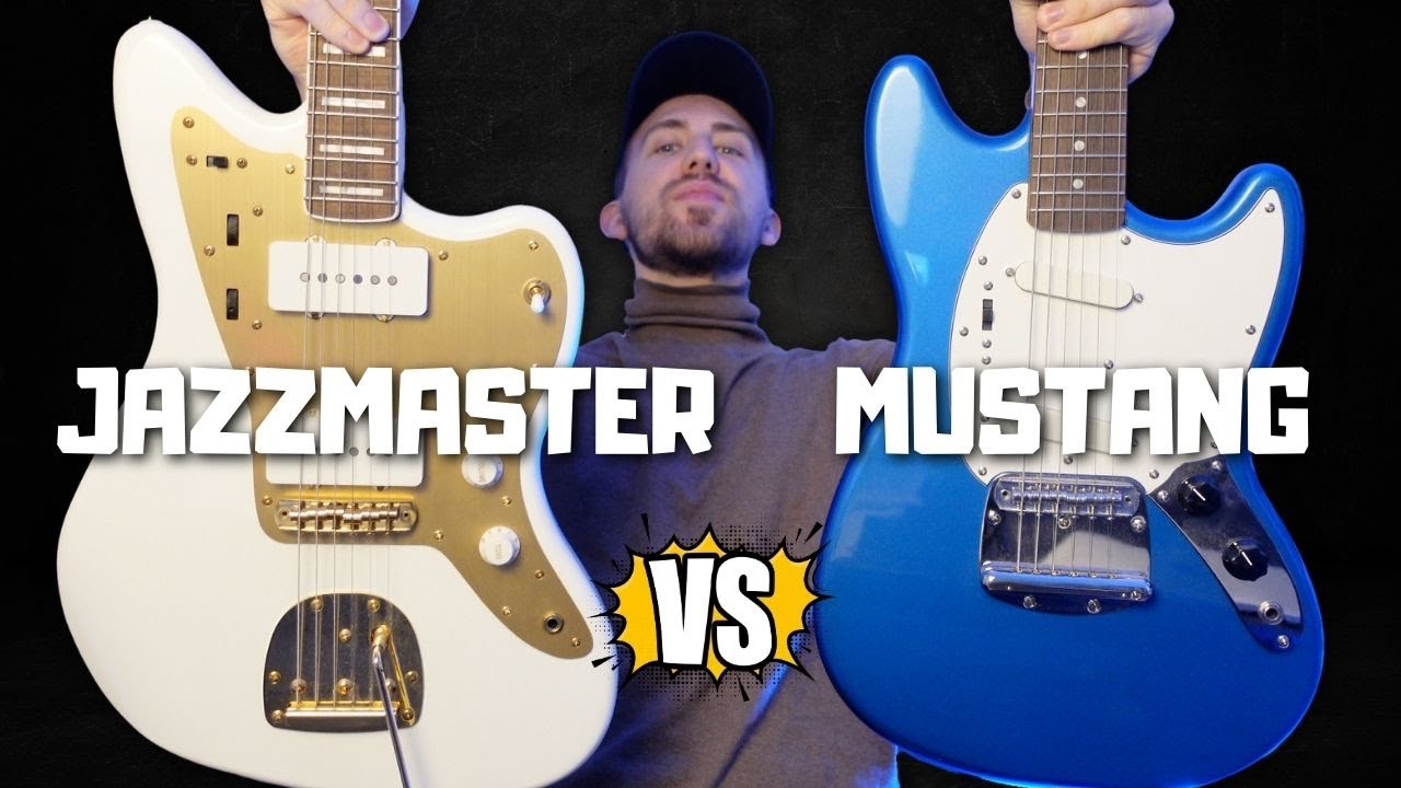 Video thumbnail for JAZZMASTER vs MUSTANG - Squier 40th Anniversary Jazzmaster vs Squier FSR Classic Vibe Mustang