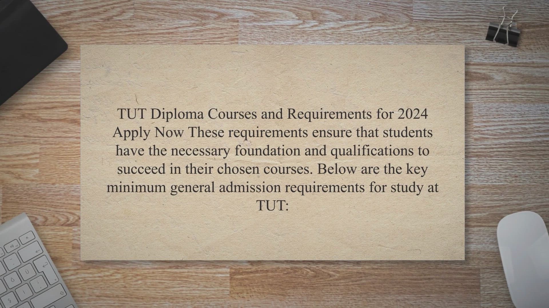 Video thumbnail for TUT Diploma Courses and Requirements for 2024 Apply Now