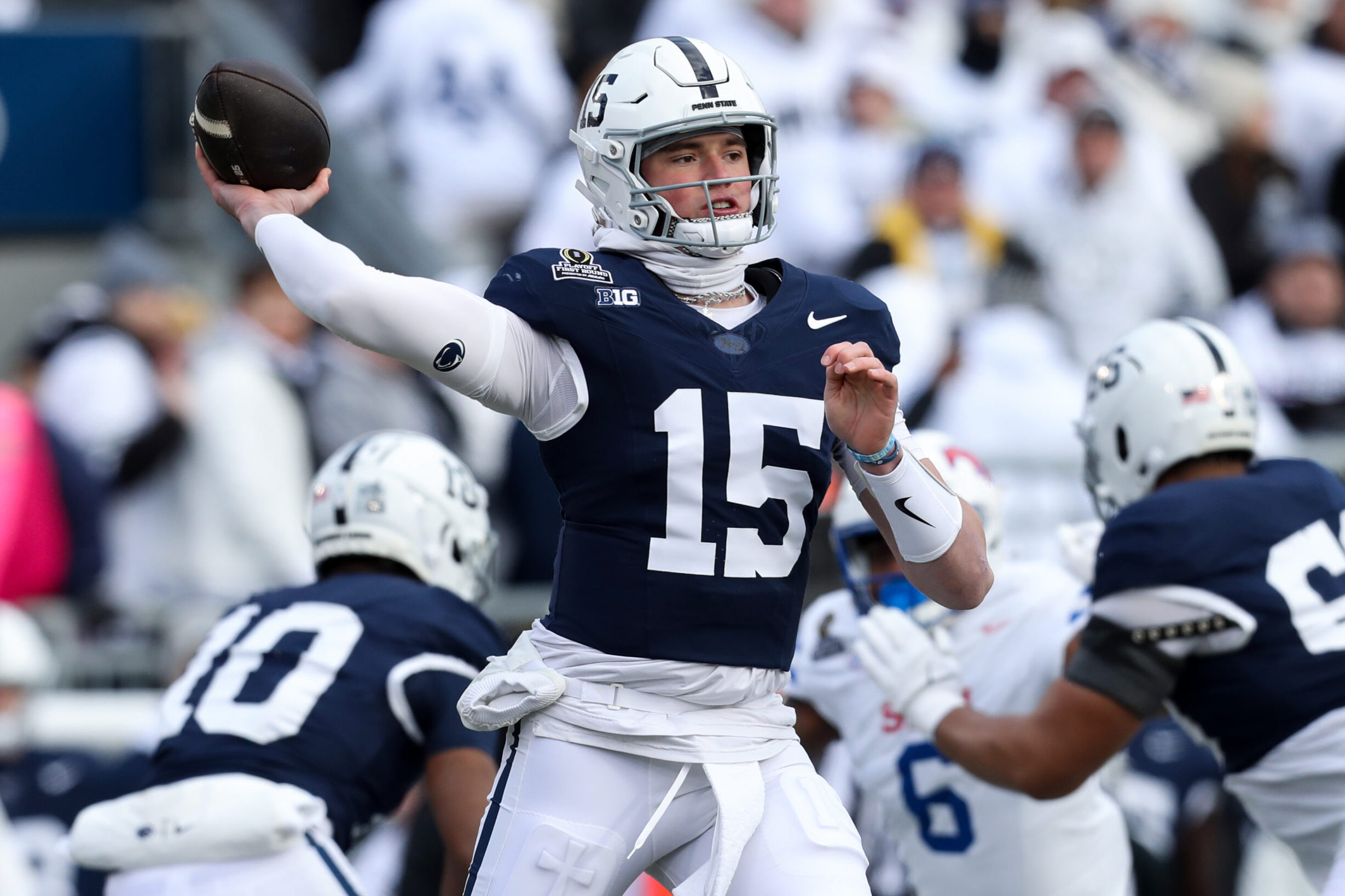 Video thumbnail for Penn State QB Drew Allar to throw at 2026 NFL Combine