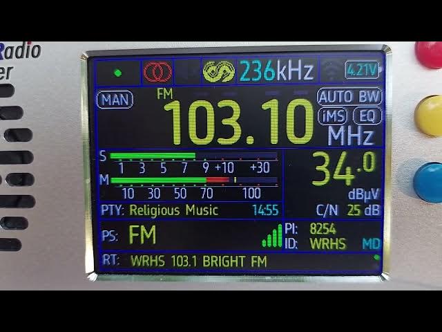Video thumbnail for TEF 6686 LW/MW/SW/FM Stereo Portable Radio WRHS 103.1 FM Grasonville Maryland