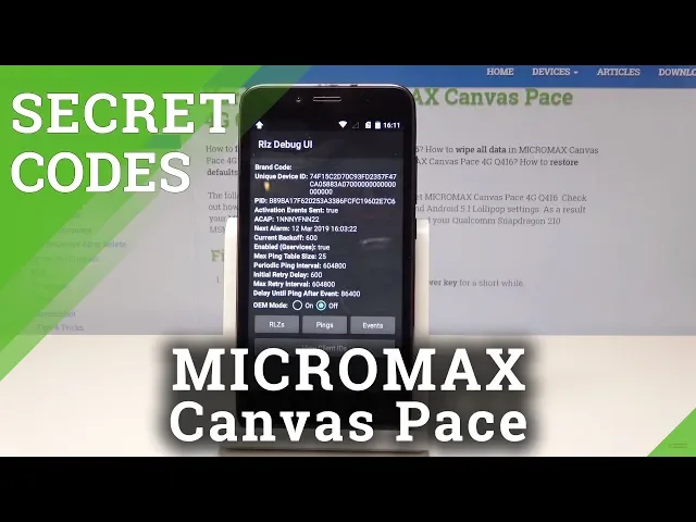 Video thumbnail for Secret Codes for MICROMAX Canvas Pace - Hidden Mode / Test Mode