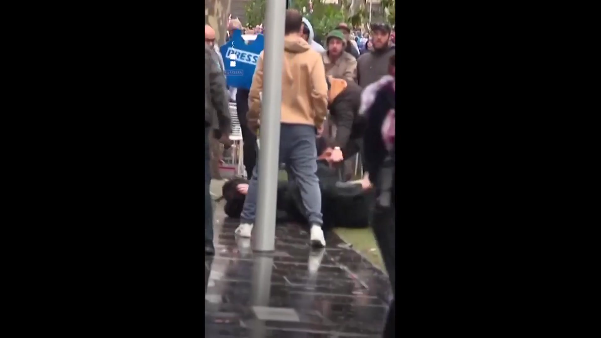 'Video thumbnail for Clashes break out at anti-immigration protest in Australia'