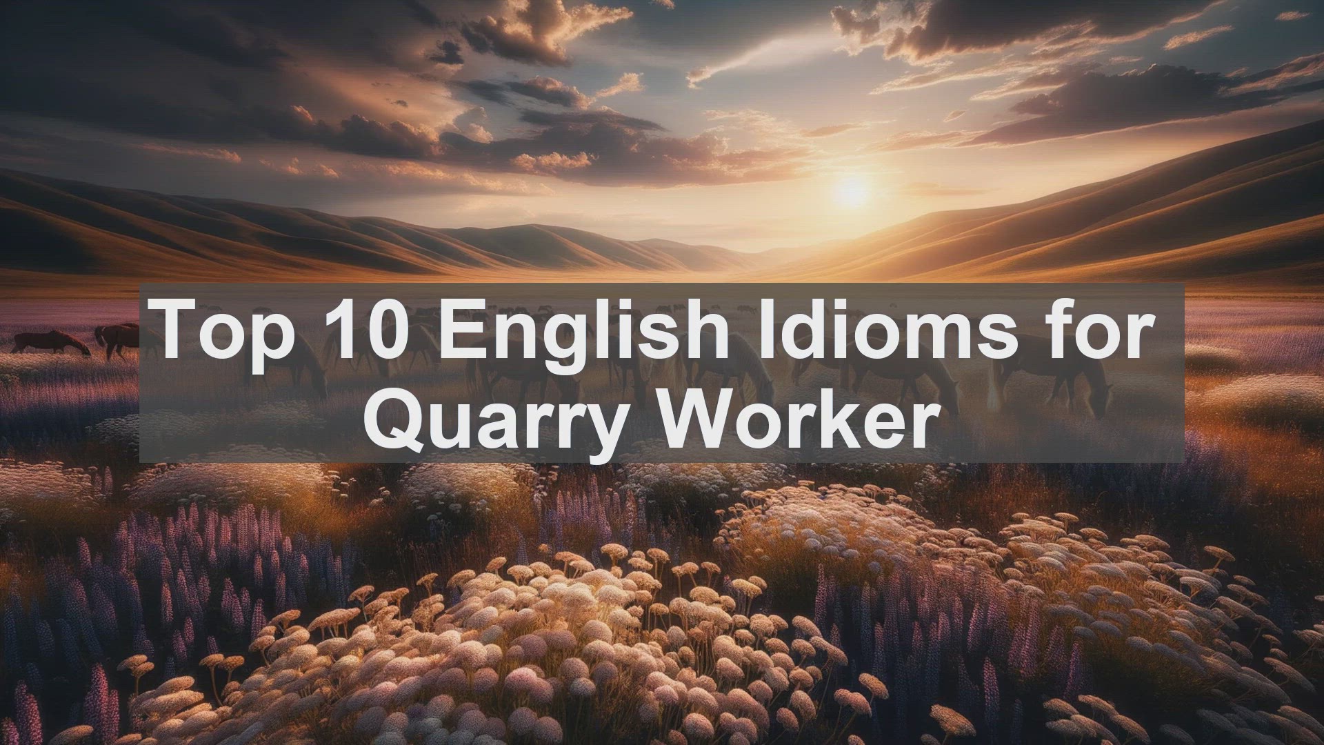'Video thumbnail for Top 10 English Idioms for Quarry Worker'
