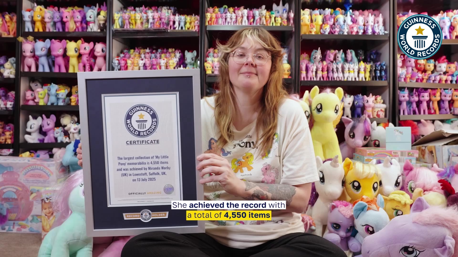 Video thumbnail for Largest collection of My Little Pony memorabilia - 4,550 items held by Miranda Worby