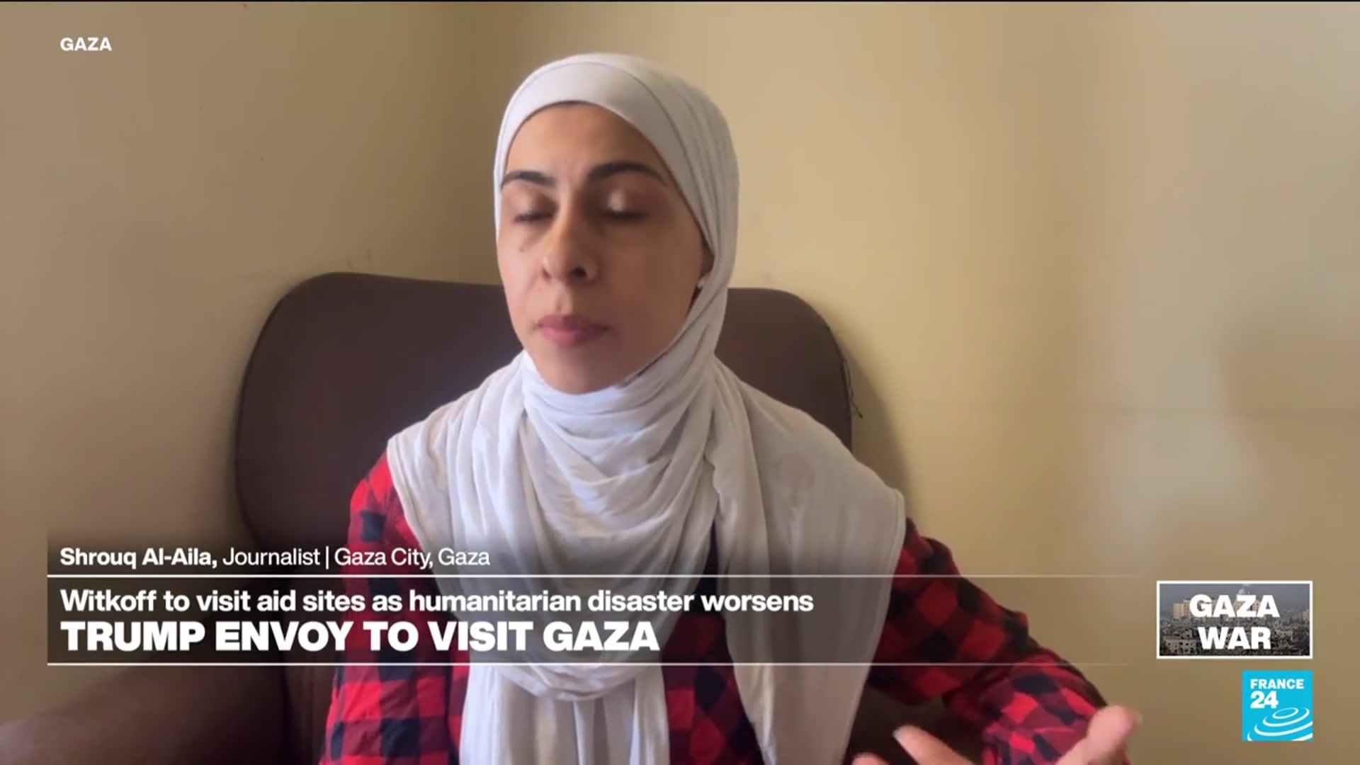 'Video thumbnail for Trump’s envoy visits an aid distribution center in the war-ravaged Gaza Strip'
