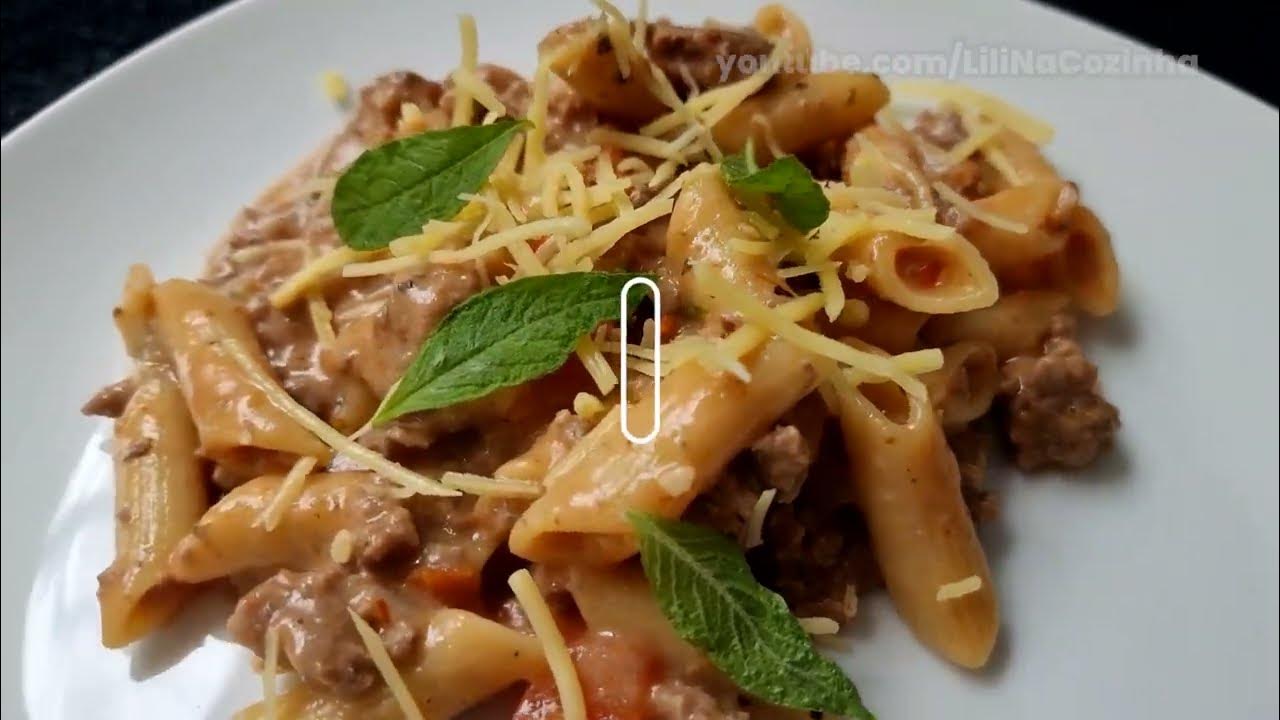 Video thumbnail for Tem macarrão e carne aí? Veja como fazer macarrão com carne moída cremoso e gostoso!