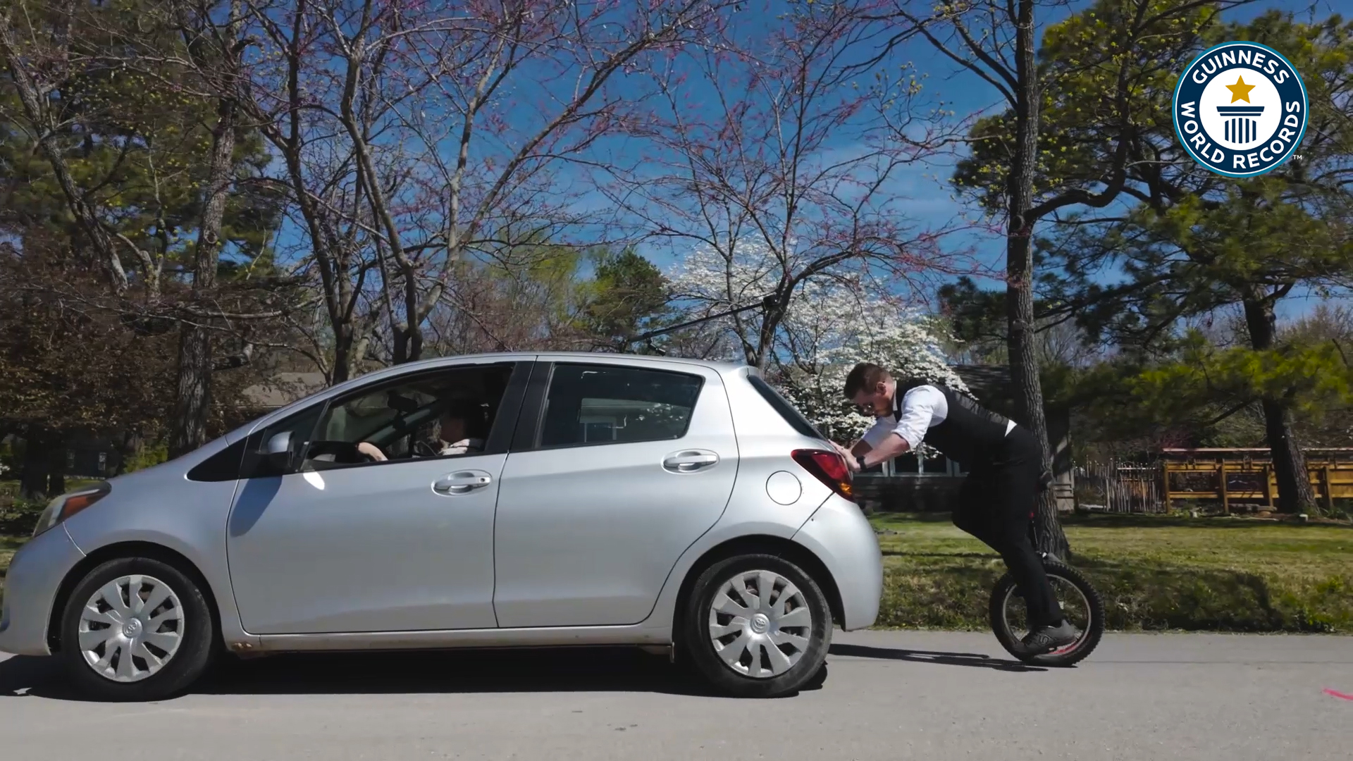 'Video thumbnail for Grant's quest to break a unicycling record with a Toyota Yaris'