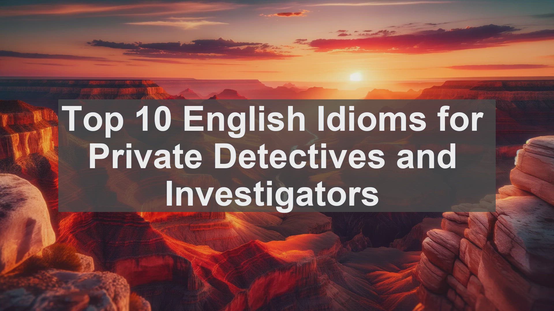 'Video thumbnail for Top 10 English Idioms for Private Detectives and Investigators'
