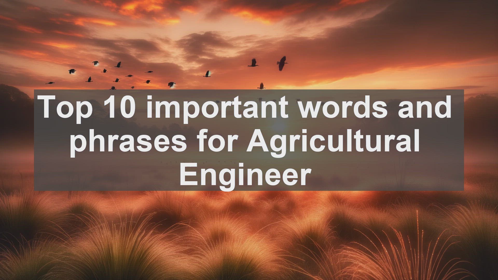 'Video thumbnail for Top 10 important words and phrases for Agricultural Engineer'