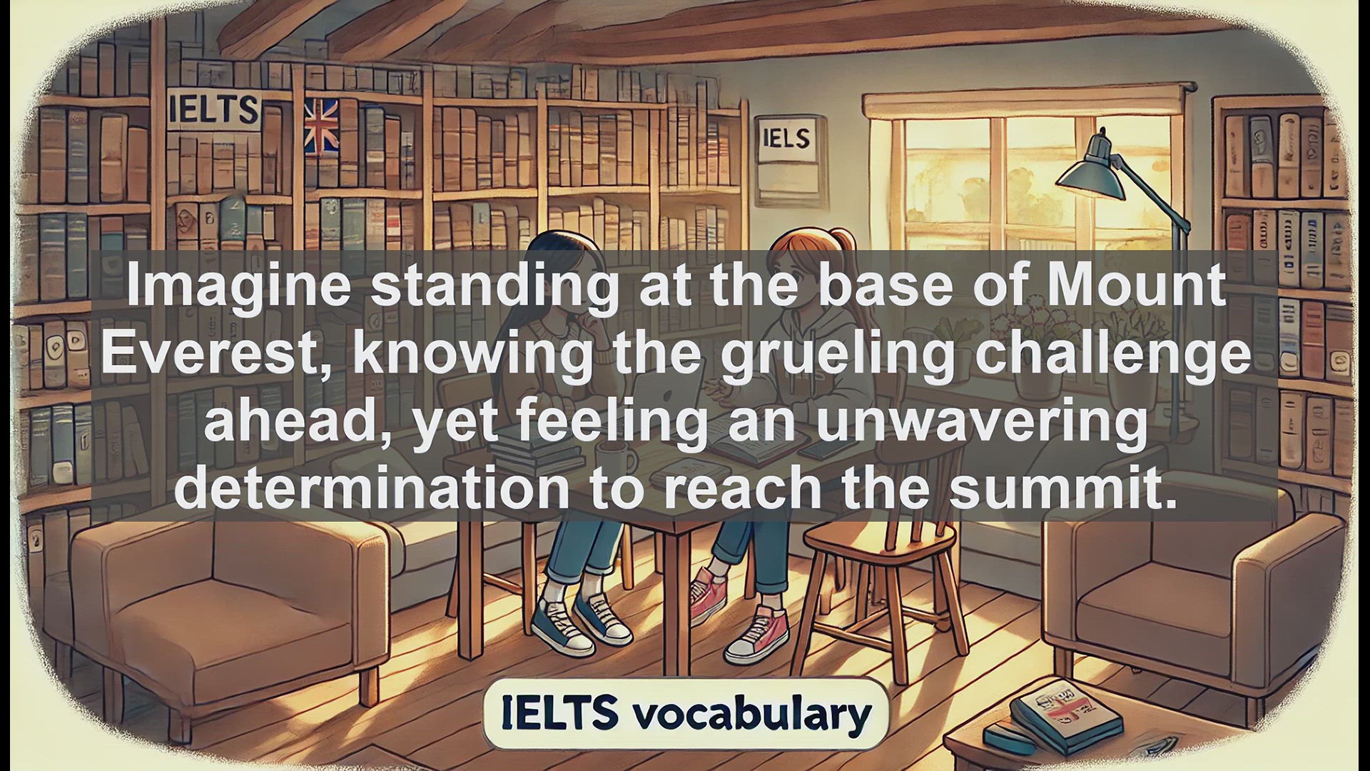 'Video thumbnail for 5000 Must Know IELTS 8.0 Vocabulary - Hardihood: The Bold Courage to Face Life's Everests'