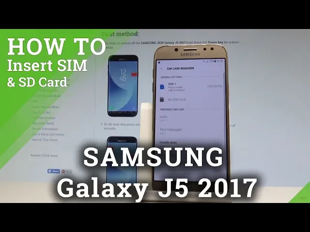 Video thumbnail for How to Insert SIM and SD Card in SAMSUNG Galaxy J5 2017 |HardReset.info