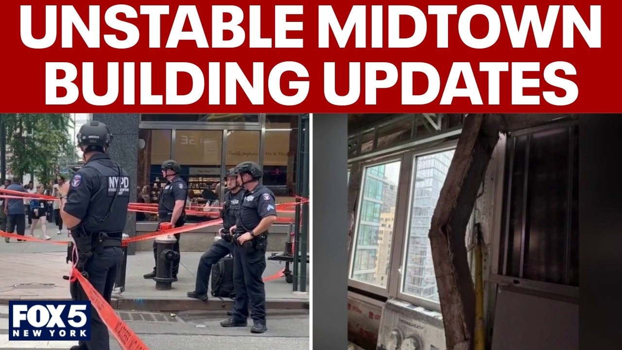 Video thumbnail for Unstable Midtown building: Engineers enter, evacuation still in place