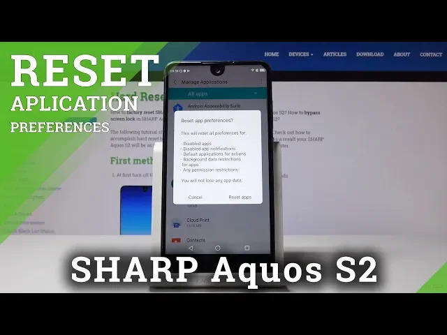 Video thumbnail for How to Reset App Settings in SHARP Aquos S2 - Restore App Preferences