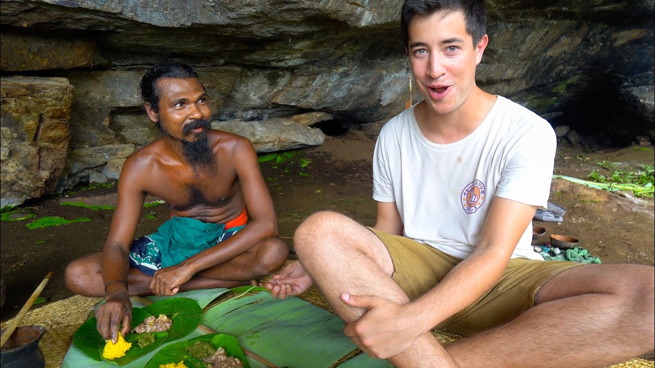 Video thumbnail for SRI LANKAN TRIBAL FOOD Eating JUNGLE CURRY with Vedda Tribe in Sri Lanka!