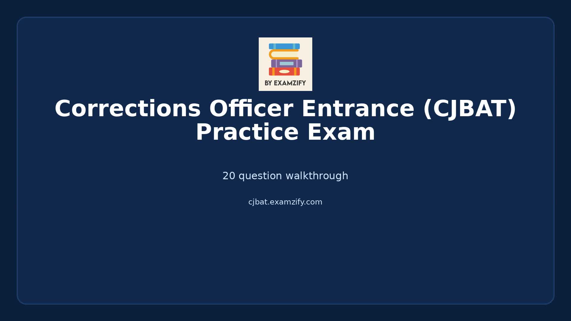 Video thumbnail for Corrections Officer Entrance (CJBAT) Practice Exam
