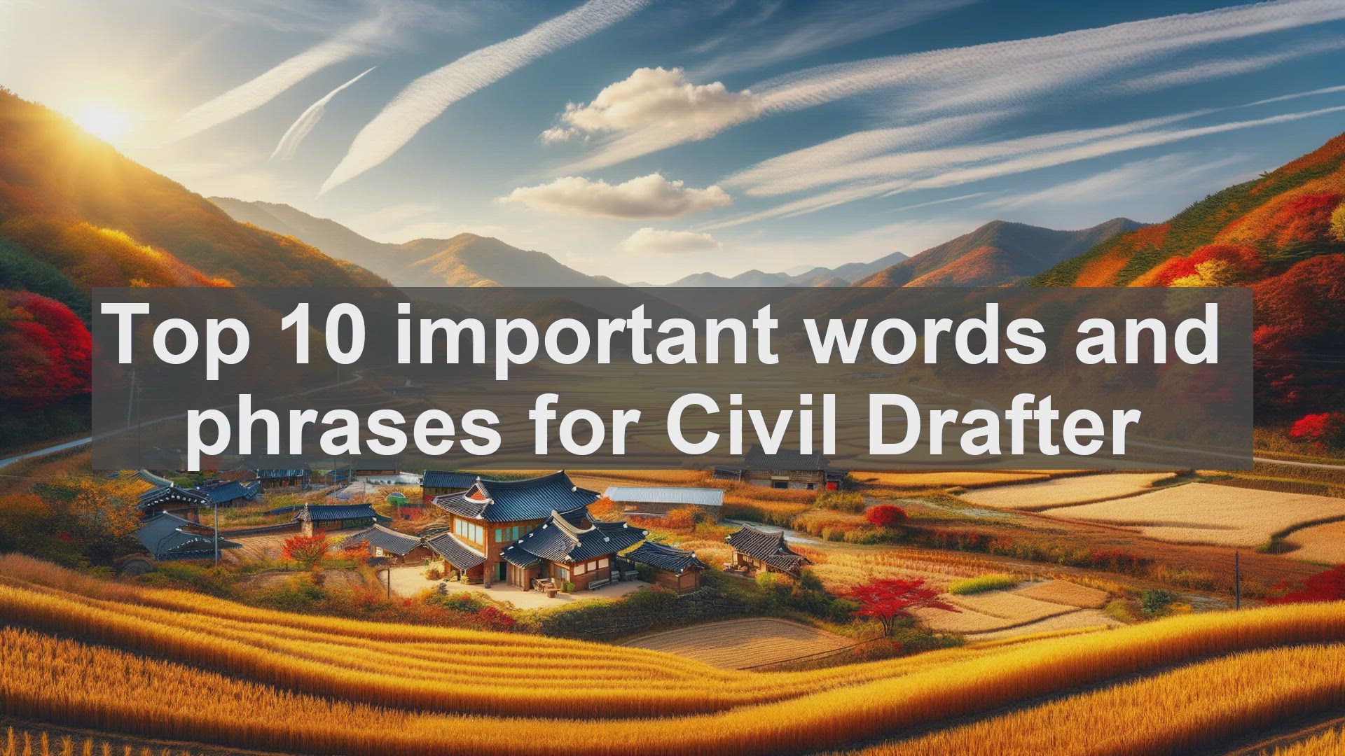 'Video thumbnail for Top 10 important words and phrases for Civil Drafter'