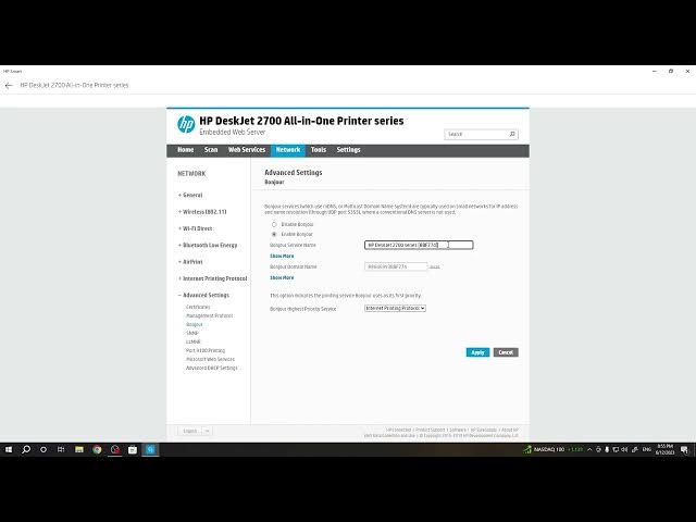 Video thumbnail for How to Change Bounjour Network Name on HP DeskJet 2700 Printer?