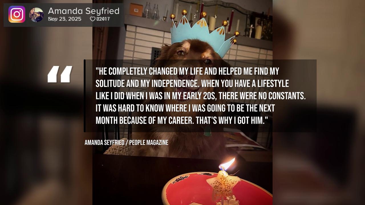 Video thumbnail for NEWS OF THE WEEK: Amanda Seyfried mourns death of 16-year-old dog Finn.