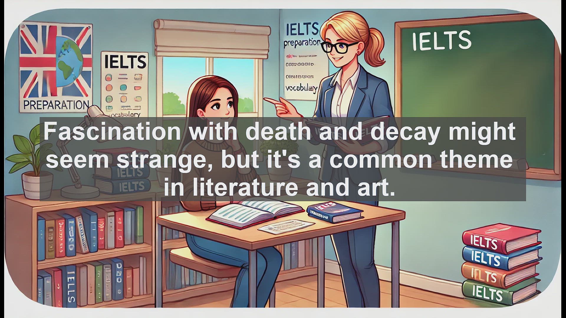 'Video thumbnail for 5000 Must Know IELTS 8.0 Vocabulary - Exploring the Word 'Morbid': Meaning, Usage, and Common Errors'