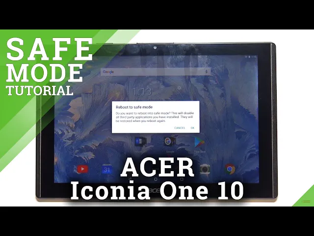 Video thumbnail for How to Open Safe Mode in ACER Iconia One 10 – Diagnose Third-Party Apps